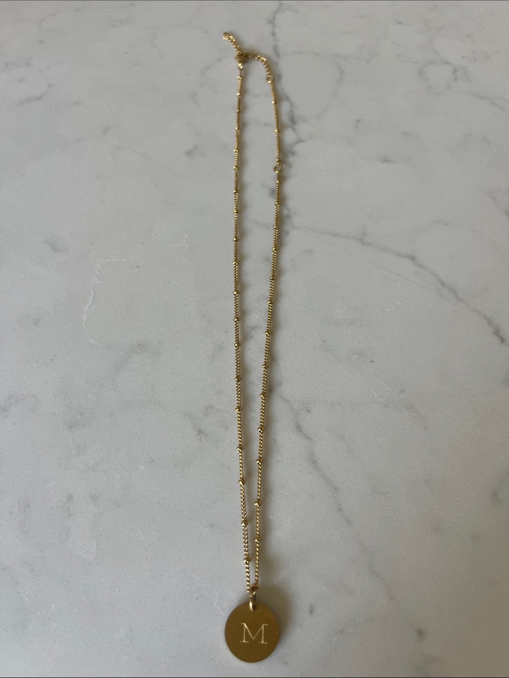 Gold Initial M Disc Necklace - Women's Jewelry